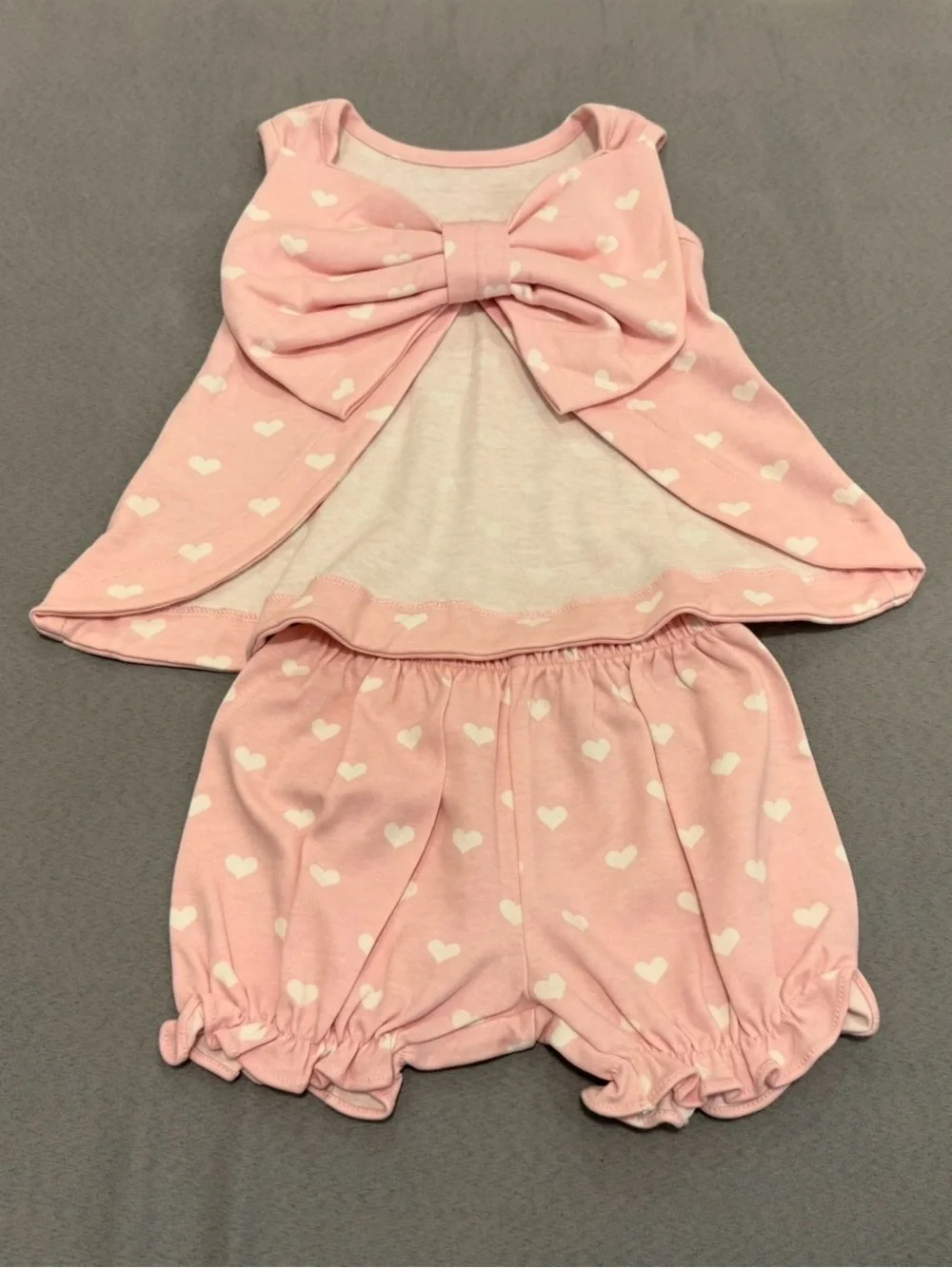 Heart bow back bloomer set